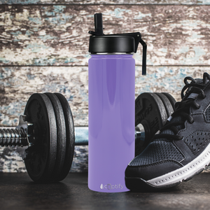 24oz Lavender Gloss Wide Mouth Water Bottle With Straw Lid