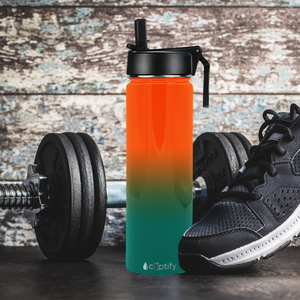 24oz Miami Ombre Wide Mouth Water Bottle With Straw Lid