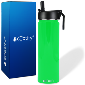 Neon Green Gloss 24oz Wide Mouth Water Bottle
