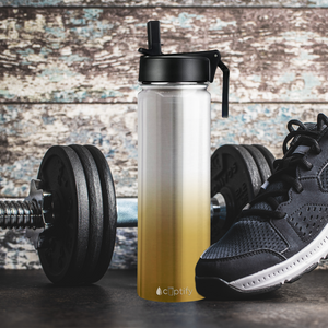 Gold Ombre Translucent 24oz Wide Mouth Water Bottle