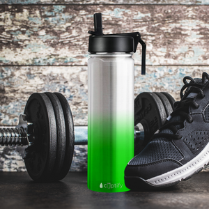 Green Ombre Translucent 24oz Wide Mouth Water Bottle