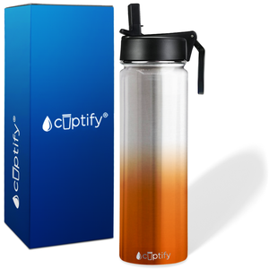 Orange Ombre Translucent 24oz Wide Mouth Water Bottle