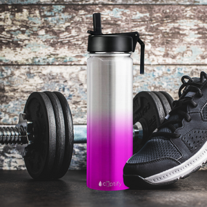 Pink Ombre Translucent 24oz Wide Mouth Water Bottle