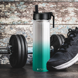 Teal Ombre Translucent 24oz Wide Mouth Water Bottle