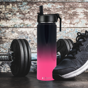 24oz Panther Ombre Wide Mouth Water Bottle With Straw Lid