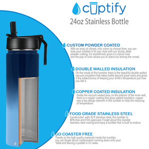 Tennessee Ombre 24oz Wide Mouth Water Bottle