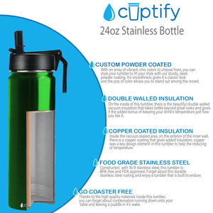 Green Translucent 24oz Wide Mouth Water Bottle