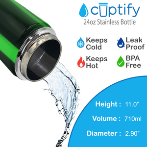 Green Translucent 24oz Wide Mouth Water Bottle