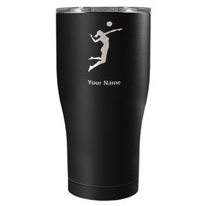 Personalized Volleyball Player Silhouette Laser Engraved on Stainless Steel Volleyball Tumbler