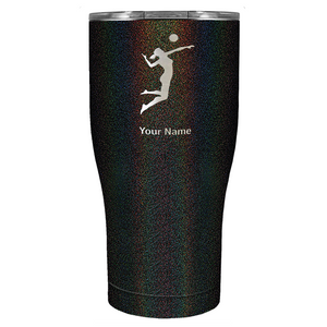 Personalized Volleyball Player Silhouette Laser Engraved on Stainless Steel Volleyball Tumbler