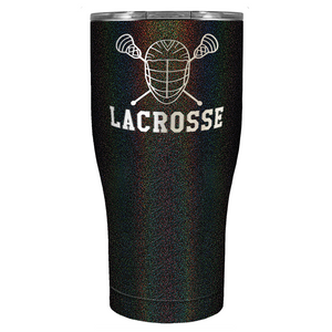 Lacrosse Mask and Sticks Laser Engraved on Stainless Steel Lacrosse Tumbler