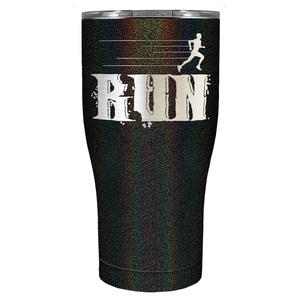 Run Laser Engraved on Stainless Steel Cross Country Tumbler