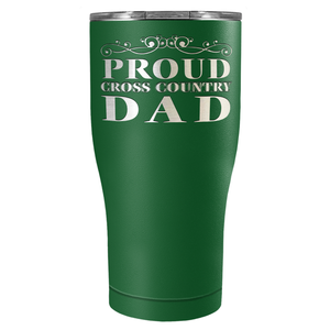 Proud Cross Country Dad Laser Engraved on Stainless Steel Cross Country Tumbler