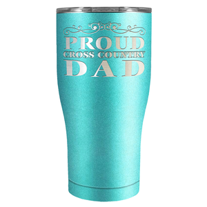 Proud Cross Country Dad Laser Engraved on Stainless Steel Cross Country Tumbler