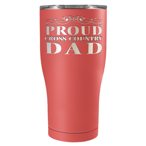 Proud Cross Country Dad Laser Engraved on Stainless Steel Cross Country Tumbler