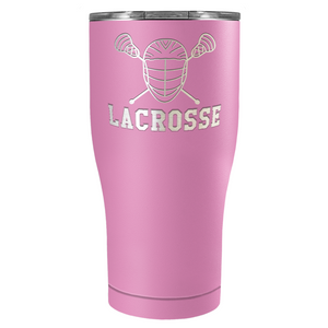 Lacrosse Mask and Sticks Laser Engraved on Stainless Steel Lacrosse Tumbler