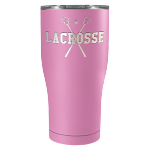 Lacrosse Sticks Laser Engraved on Stainless Steel Lacrosse Tumbler