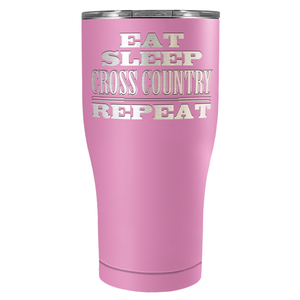 Eat Sleep Cross Country Repeat Laser Engraved on Stainless Steel Cross Country Tumbler