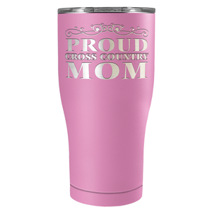 Proud Cross Country Mom Laser Engraved on Stainless Steel Cross Country Tumbler