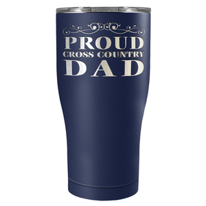 Proud Cross Country Dad Laser Engraved on Stainless Steel Cross Country Tumbler