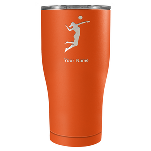 Personalized Volleyball Player Silhouette Laser Engraved on Stainless Steel Volleyball Tumbler