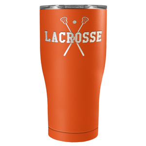 Lacrosse Sticks Laser Engraved on Stainless Steel Lacrosse Tumbler