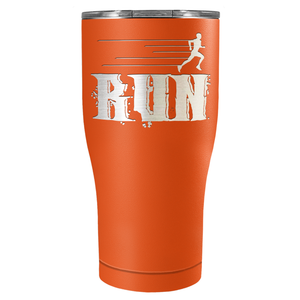 Run Laser Engraved on Stainless Steel Cross Country Tumbler