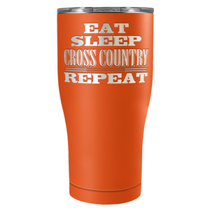 Eat Sleep Cross Country Repeat Laser Engraved on Stainless Steel Cross Country Tumbler