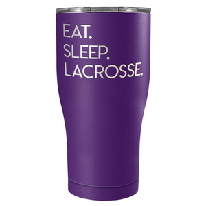 Eat Sleep Lacrosse Laser Engraved on Stainless Steel Lacrosse Tumbler