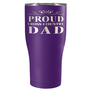 Proud Cross Country Dad Laser Engraved on Stainless Steel Cross Country Tumbler
