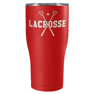 Lacrosse Sticks Laser Engraved on Stainless Steel Lacrosse Tumbler