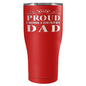 Proud Cross Country Dad Laser Engraved on Stainless Steel Cross Country Tumbler