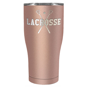 Lacrosse Sticks Laser Engraved on Stainless Steel Lacrosse Tumbler