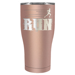 Run Laser Engraved on Stainless Steel Cross Country Tumbler