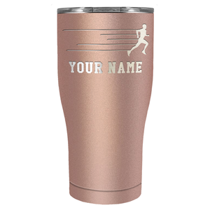 Running Man Cross Country Laser Engraved on Stainless Steel Cross Country Tumbler