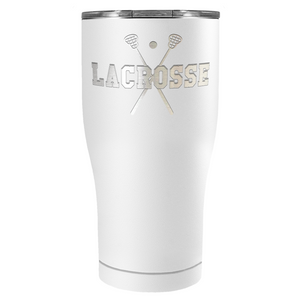 Lacrosse Sticks Laser Engraved on Stainless Steel Lacrosse Tumbler