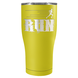 Run Laser Engraved on Stainless Steel Cross Country Tumbler