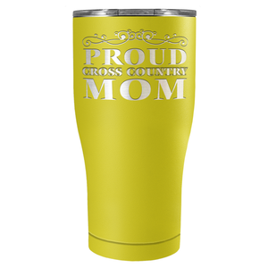 Proud Cross Country Mom Laser Engraved on Stainless Steel Cross Country Tumbler