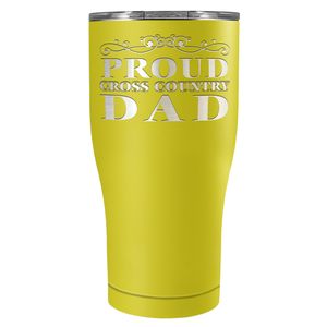 Proud Cross Country Dad Laser Engraved on Stainless Steel Cross Country Tumbler