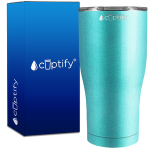 Seafoam Glitter 27oz Curve Tumbler