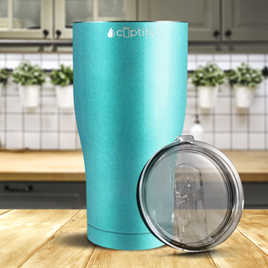 Seafoam Glitter 27oz Curve Tumbler