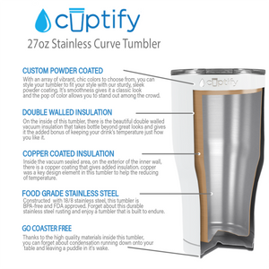 White Gloss 27oz Curve Tumbler