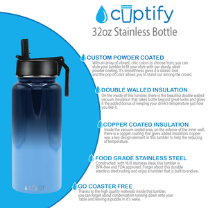 Tennessee Ombre 32oz Wide Mouth Water Bottle