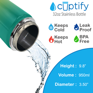 32oz Tropical Ombre Wide Mouth Water Bottle With Straw Lid