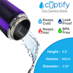 Purple Translucent 32oz Wide Mouth Water Bottle