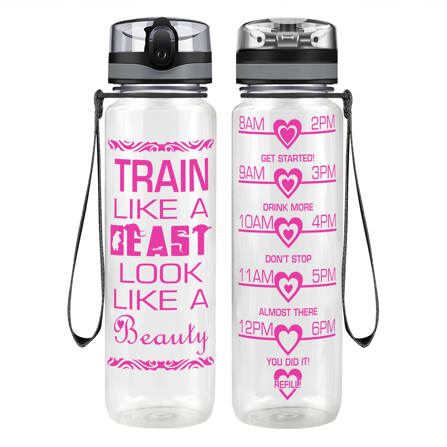 Train Like A Beast Motivational Tracking Water Bottle