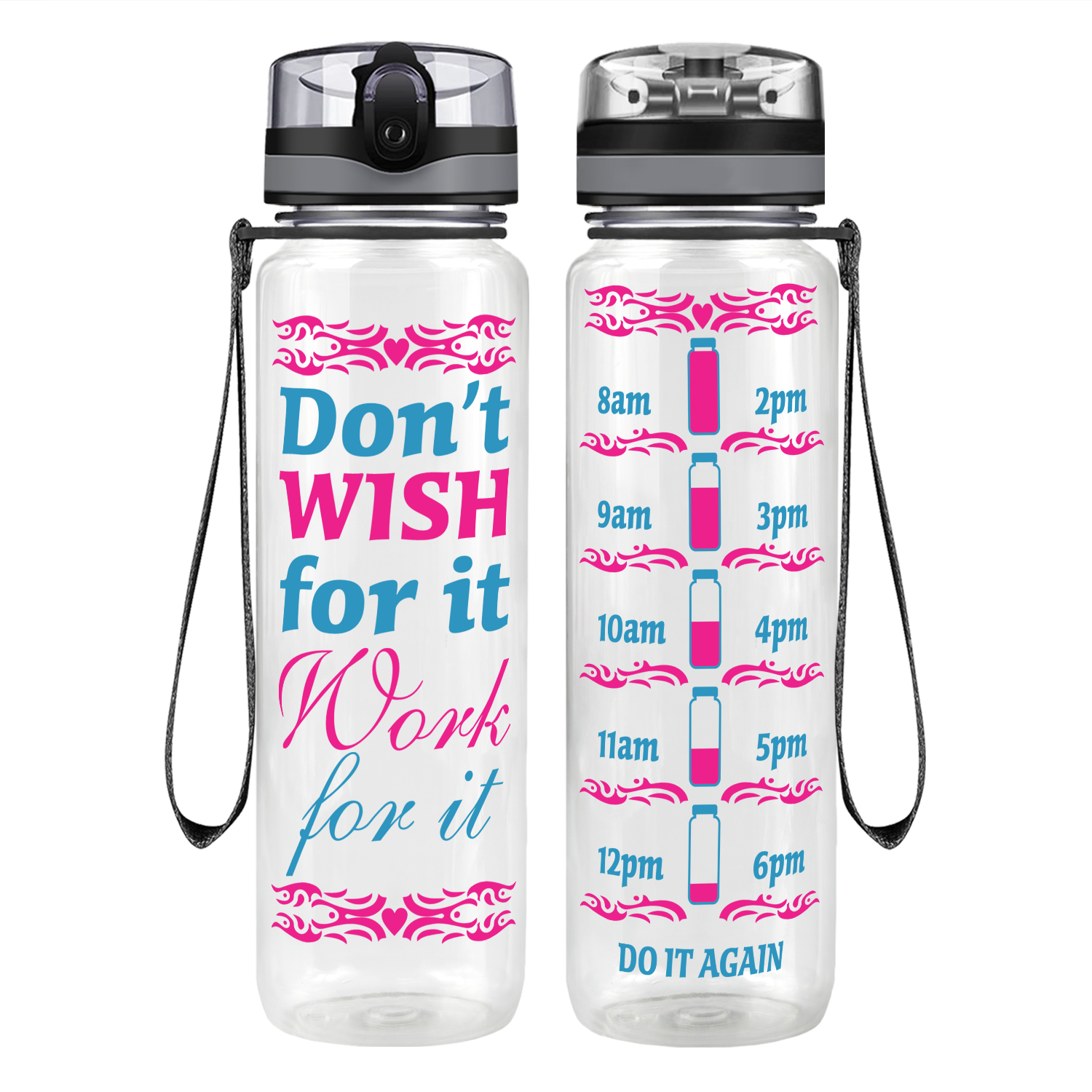 Work For It Motivational Tracking Water Bottle
