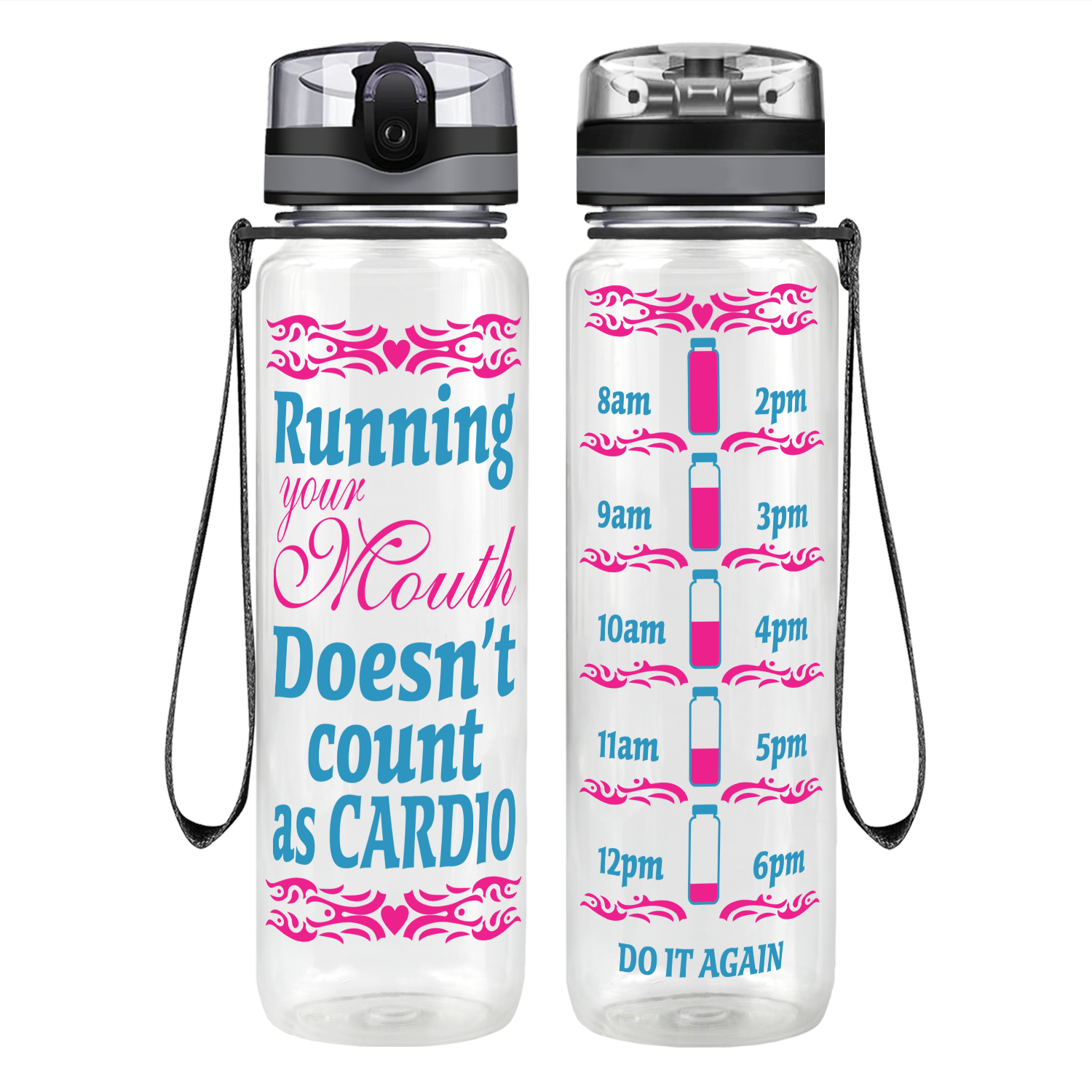 Running Your Mouth Motivational Tracking Water Bottle