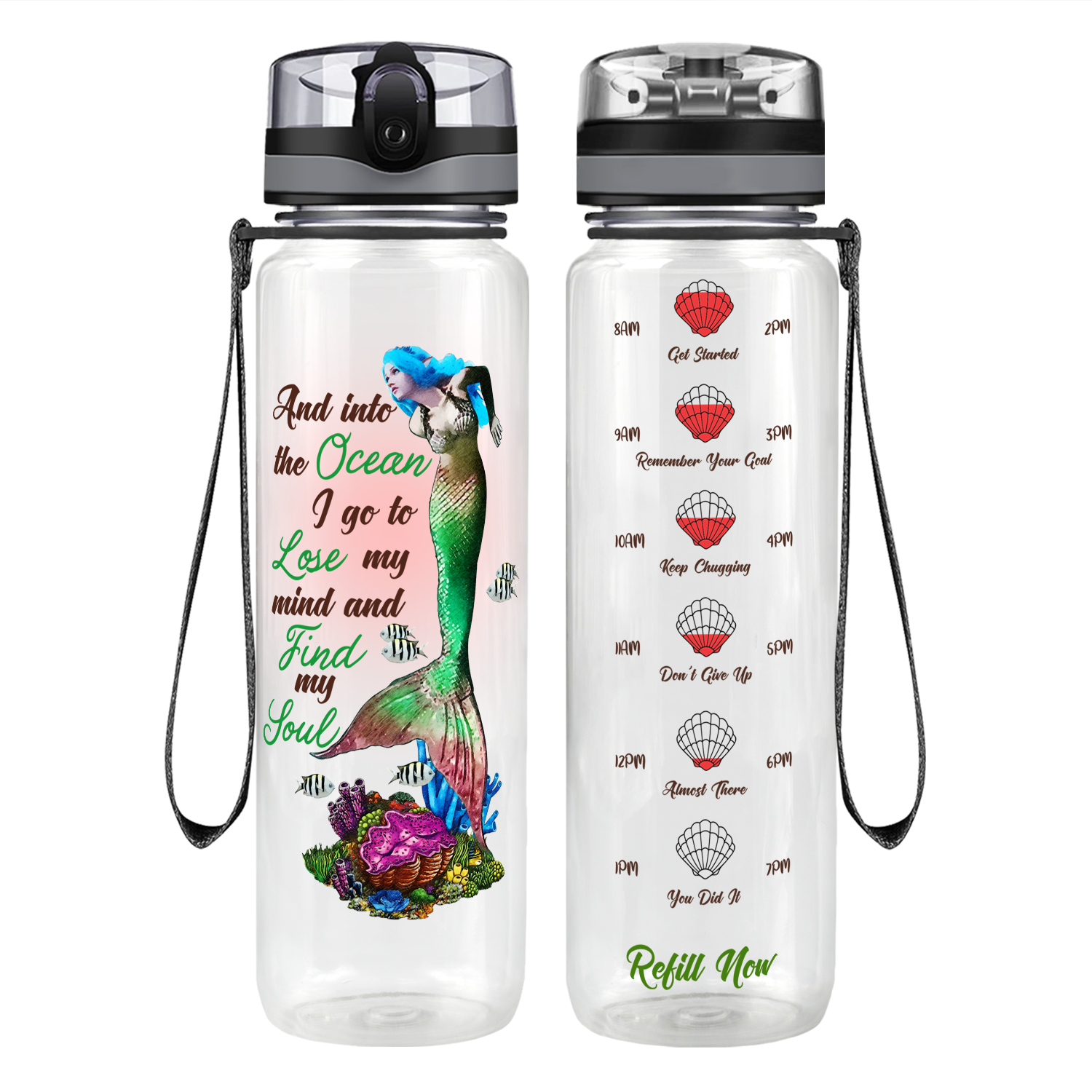 Lose my Mind Find my Soul Motivational Tracking Water Bottle