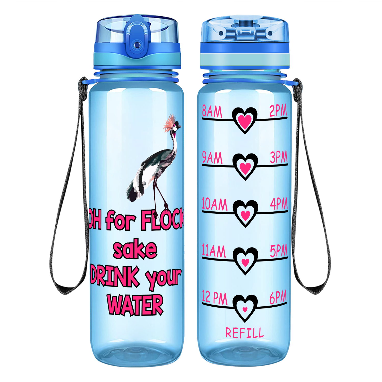 Flock Drink Your Water on 32 oz Motivational Tracking Water Bottle